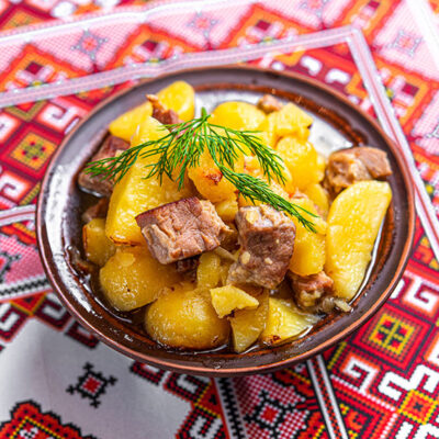 SauceOK with pork and potatoes